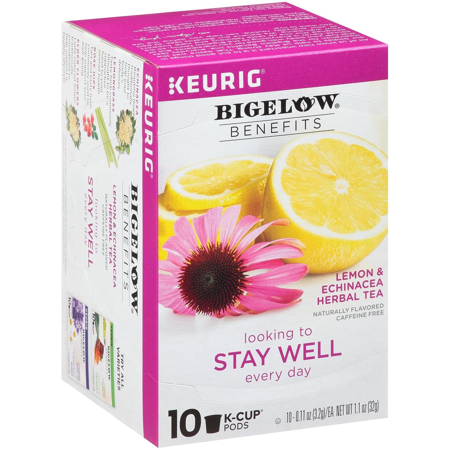 Stay Well Lemon Echinacea Herbal Tea K-Cups for Health Boost