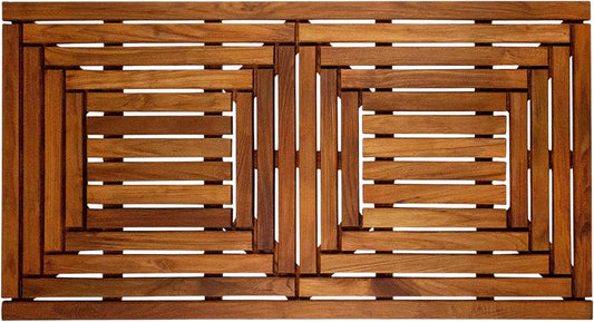 Nordic Style Teak Shower Mat for Indoor and Outdoor Luxury Use