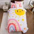 Rainbow Comforter Set Twin - Lightweight Soft Kids Bedding