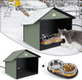 Dreyoo Outdoor Cat Feeding Station with Heated Cat Bowl for Winter
