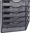 EASEPRES 5 Pocket Mesh Hanging Wall File Organizer - Space-Saving Mail