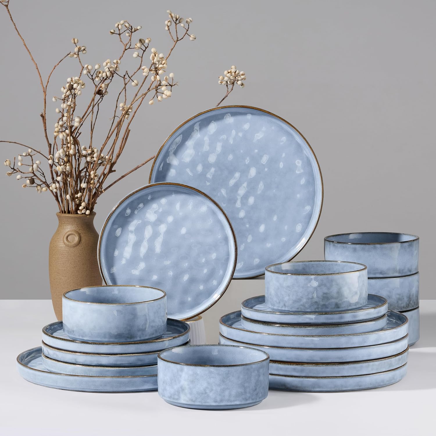 HaWare Dinnerware Sets - 18-Piece Stoneware Dish Set