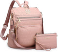 Women Fashion Backpack Purse Convertible Large Rucksack Set