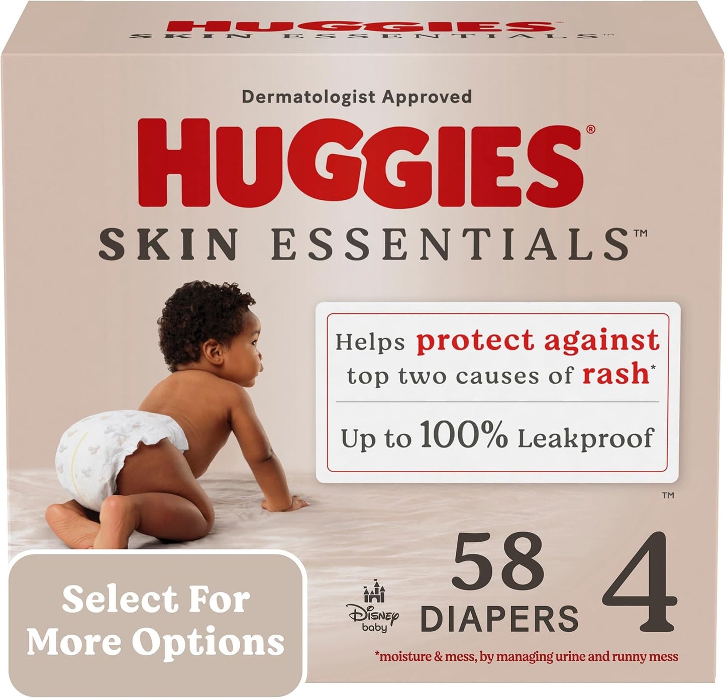 HUGGIES Skin Essentials Size 4 Diapers - 58 Count, 22-37 lbs
