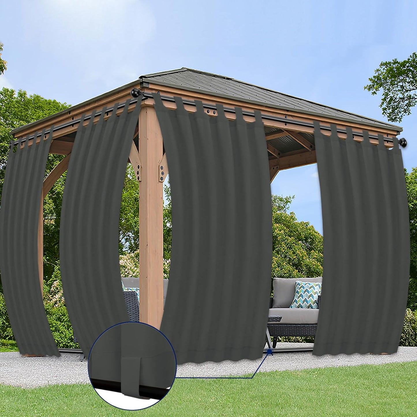PureFit Outdoor Curtains for Privacy and Weather Resistance