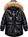 Boy's Water Resistant Winter Parka Hooded Puffer - Warm Fleece Lined