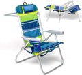 Homevative Fold-Up Beach Chair 5-Position - High Seat Comfort