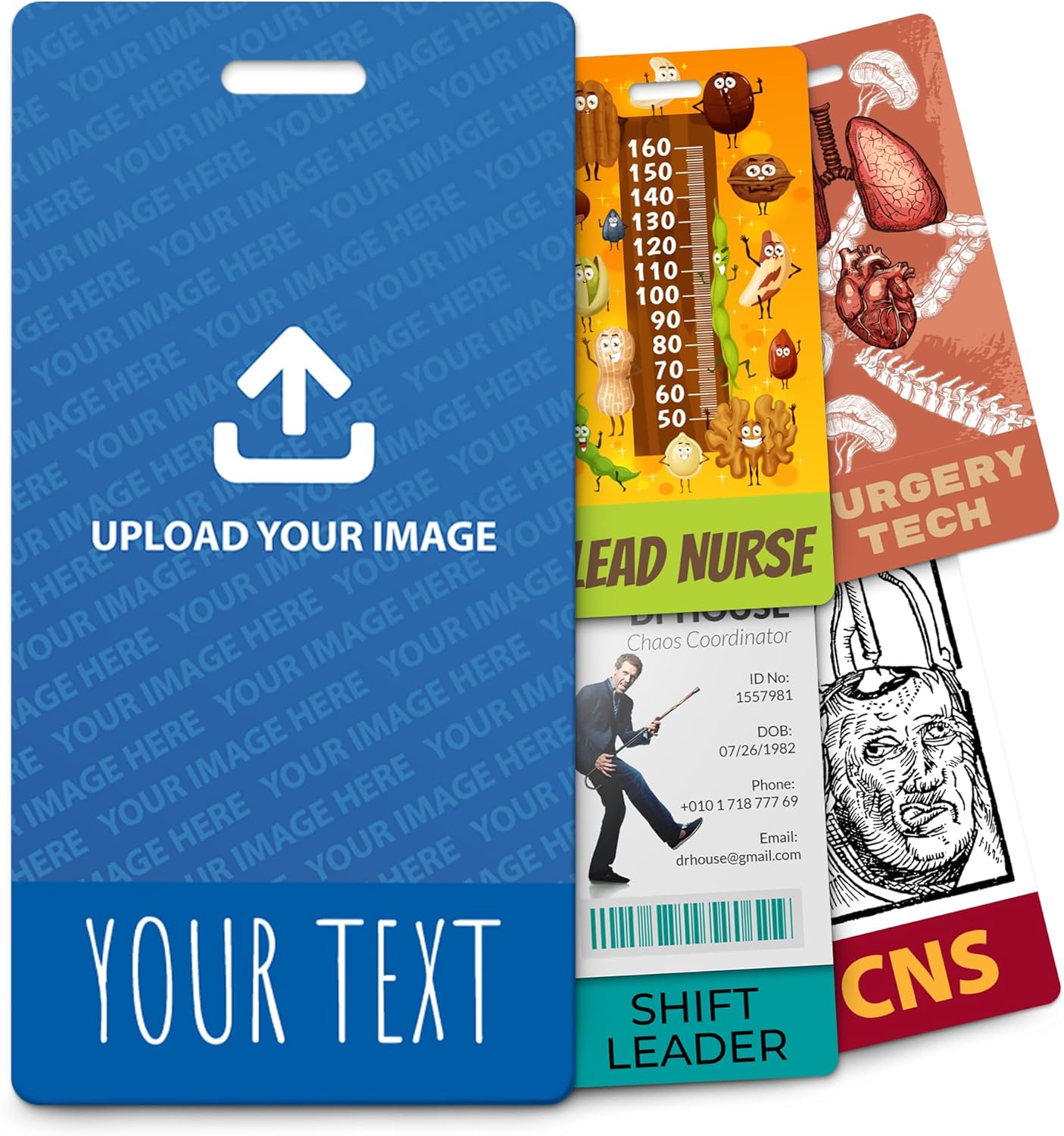 Customizable Vertical Badge Buddy ID Backer Card for Professionals