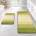 Olive Green Microfiber Bath Rug Set 2 Piece - Plush, Absorbent