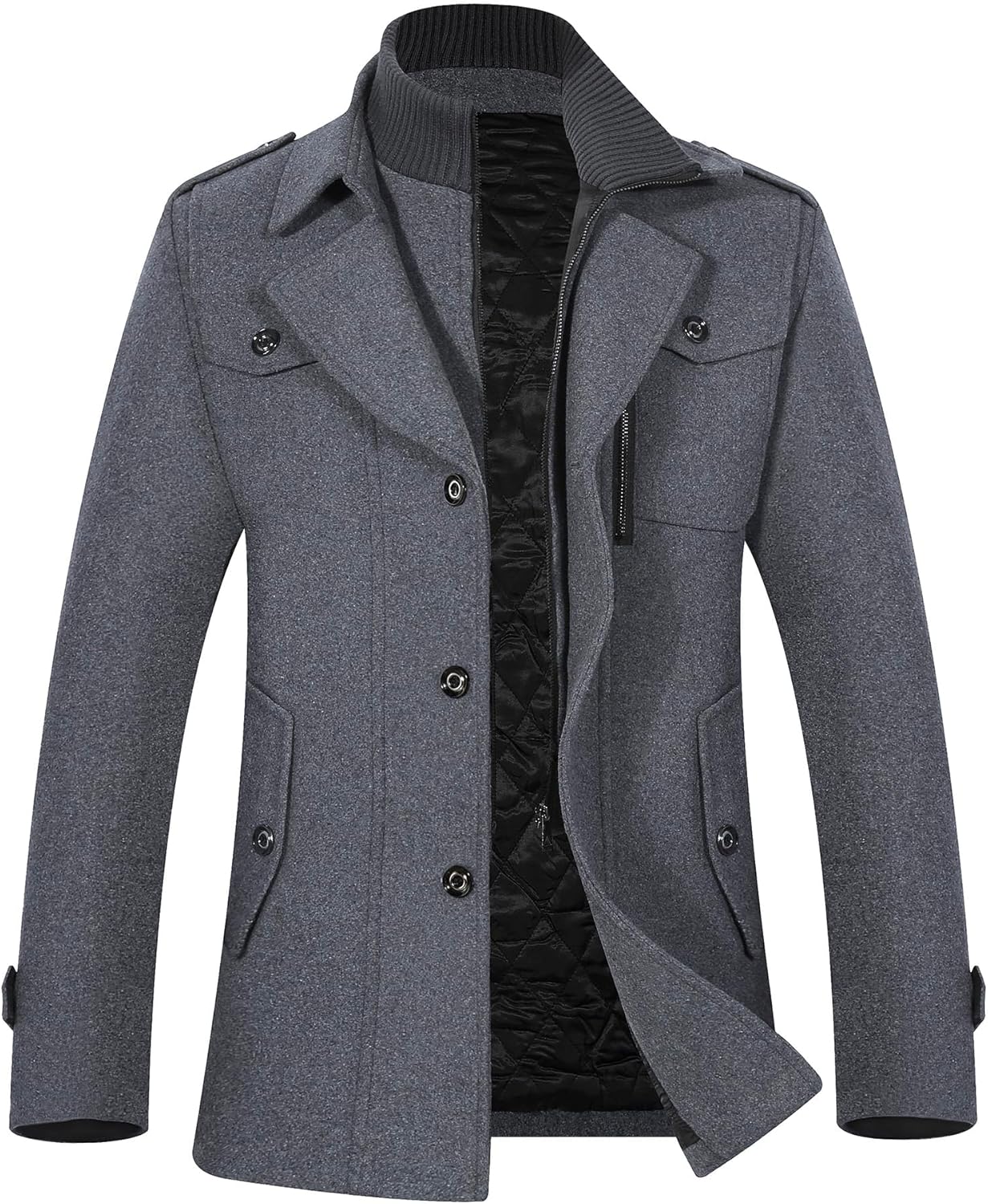 APTRO Men's Pea Coat Wool Jacket for Stylish Winter Wear