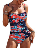 One Piece Ruched Tummy Control Swimsuit - Flattering Vintage Fit