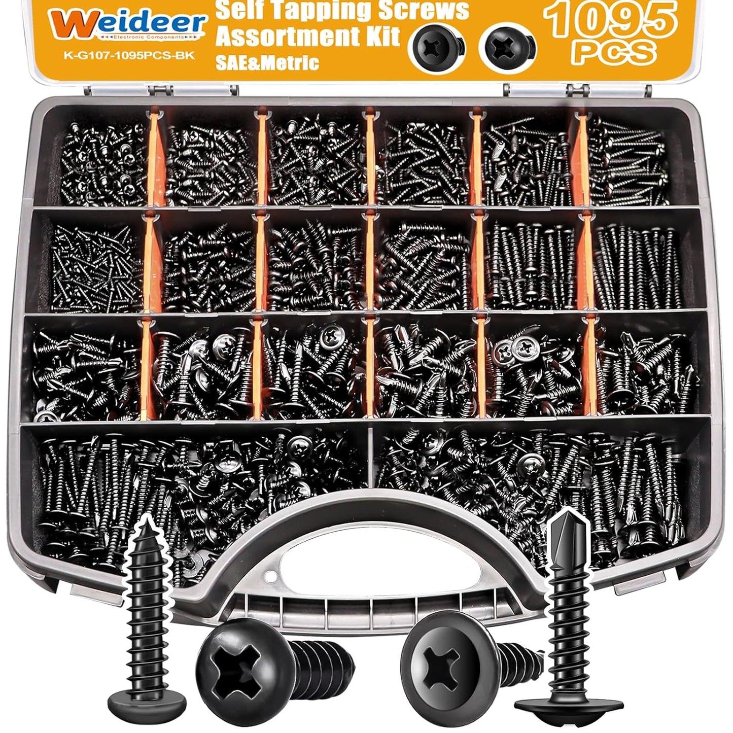 Self Tapping Screws Assortment Kit for Metal and Wood Use