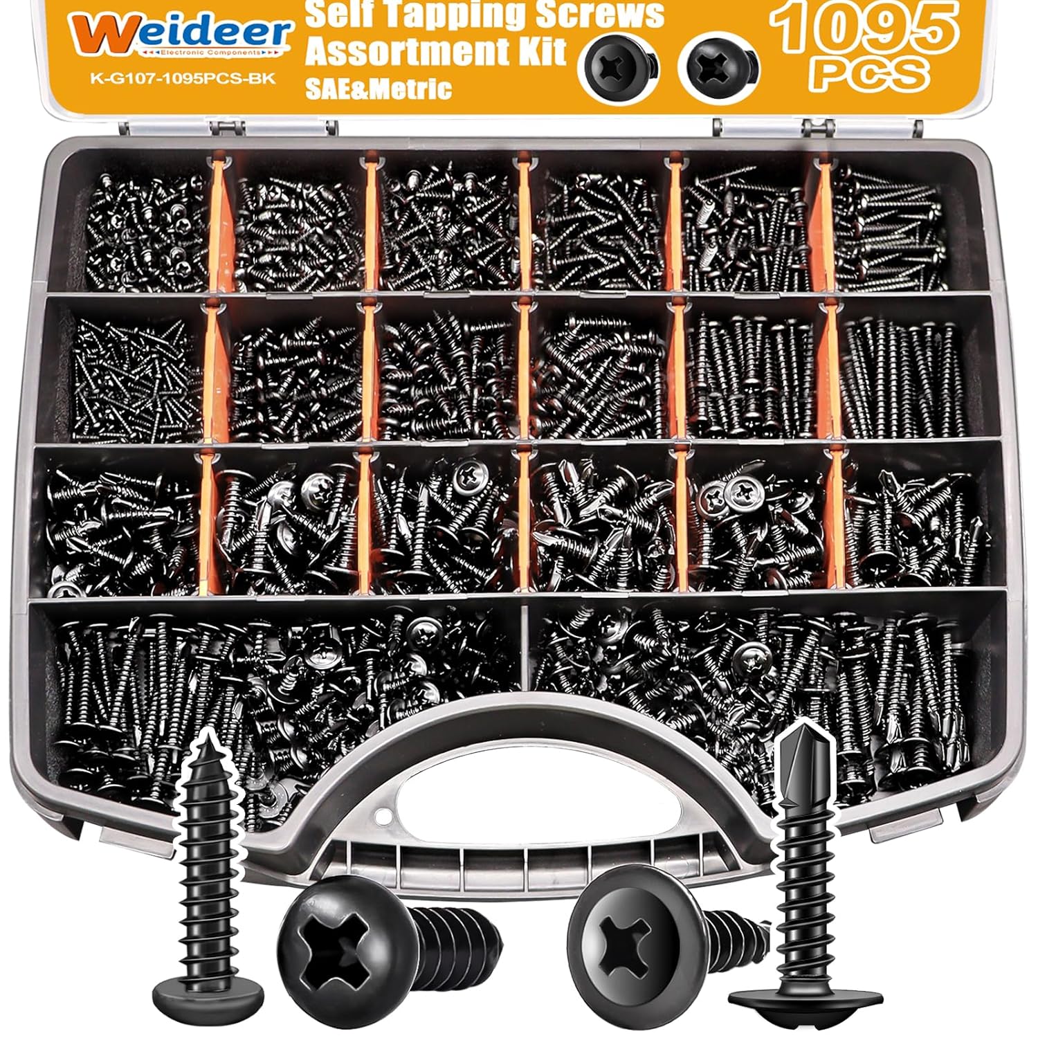 Self Tapping Screws Assortment Kit for Metal and Wood Use