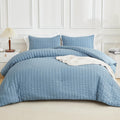 AveLom Seersucker Comforter Set Full Size - Grayish Blue - Lightweight