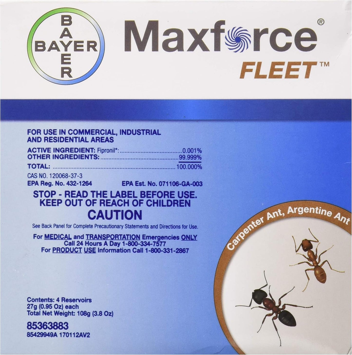 Bayer Max Force Fleet Ant Gel - Fast Acting Ant Control Solution