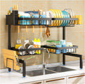 2 Tiers 4 Baskets Over The Sink Dish Drying Rack - Space Saving 2-Tier
