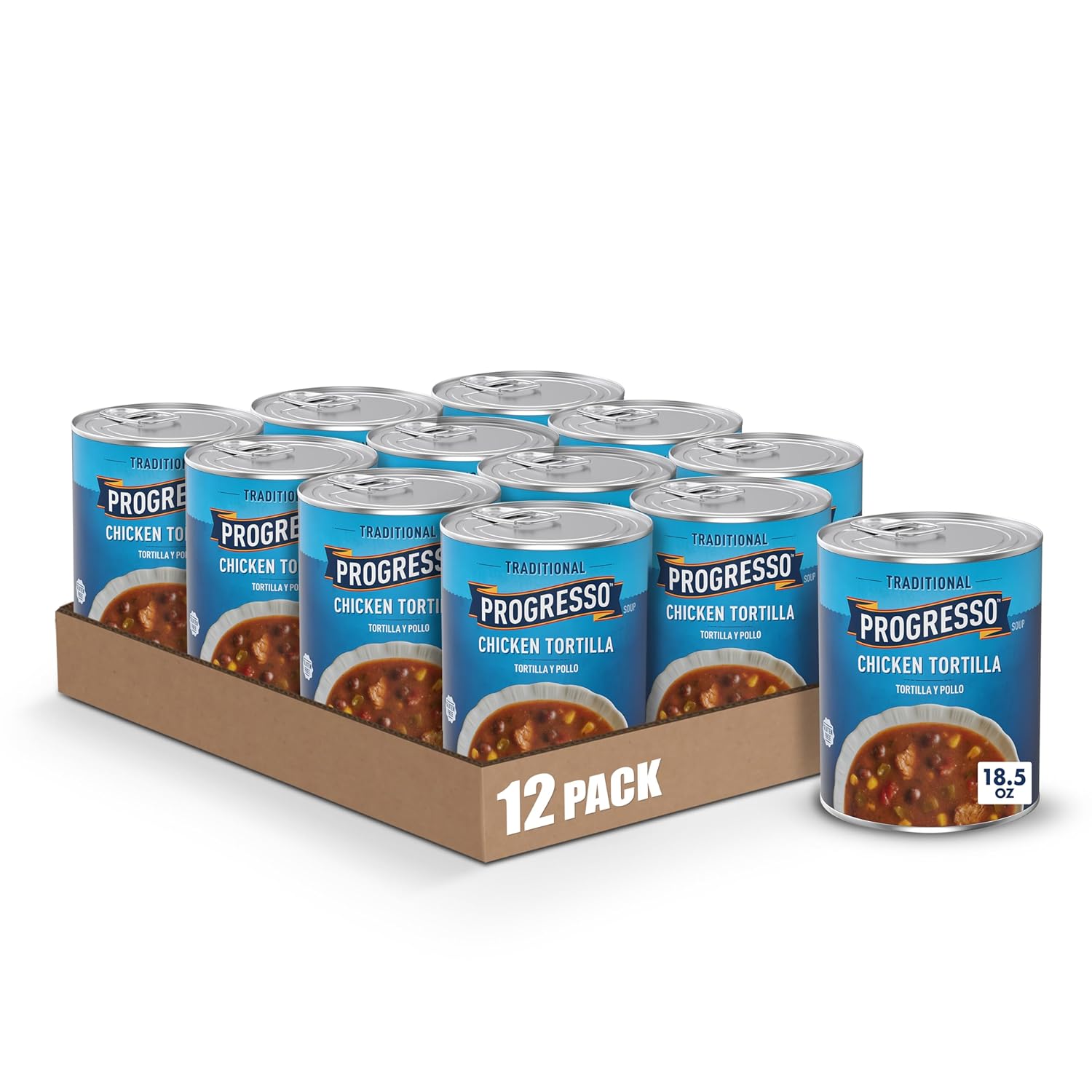 Progresso Traditional Chicken Tortilla Soup, Gluten Free, 12 Pack
