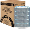 Ginkgo Paper Plates 10 in Bulk 300 Count - Sturdy Disposable Dinner