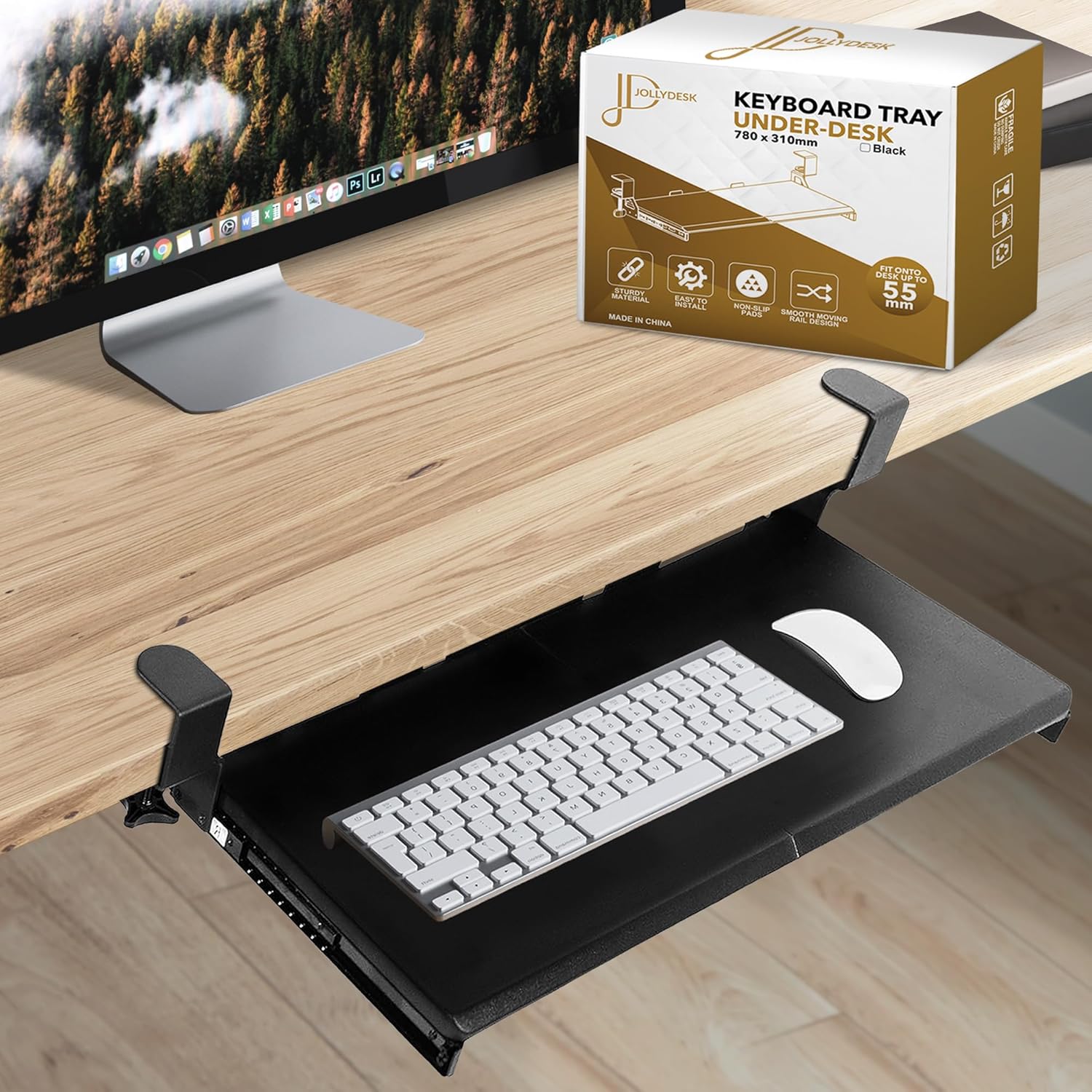 Effortlessly Expand Workspace with JollyDesk Keyboard Tray