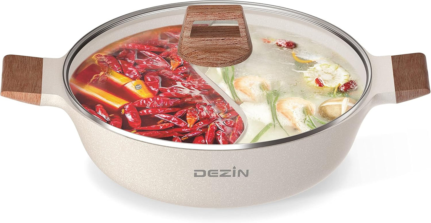 Dezin 5-QT Double-flavor Shabu Shabu Pot for Delicious Meals