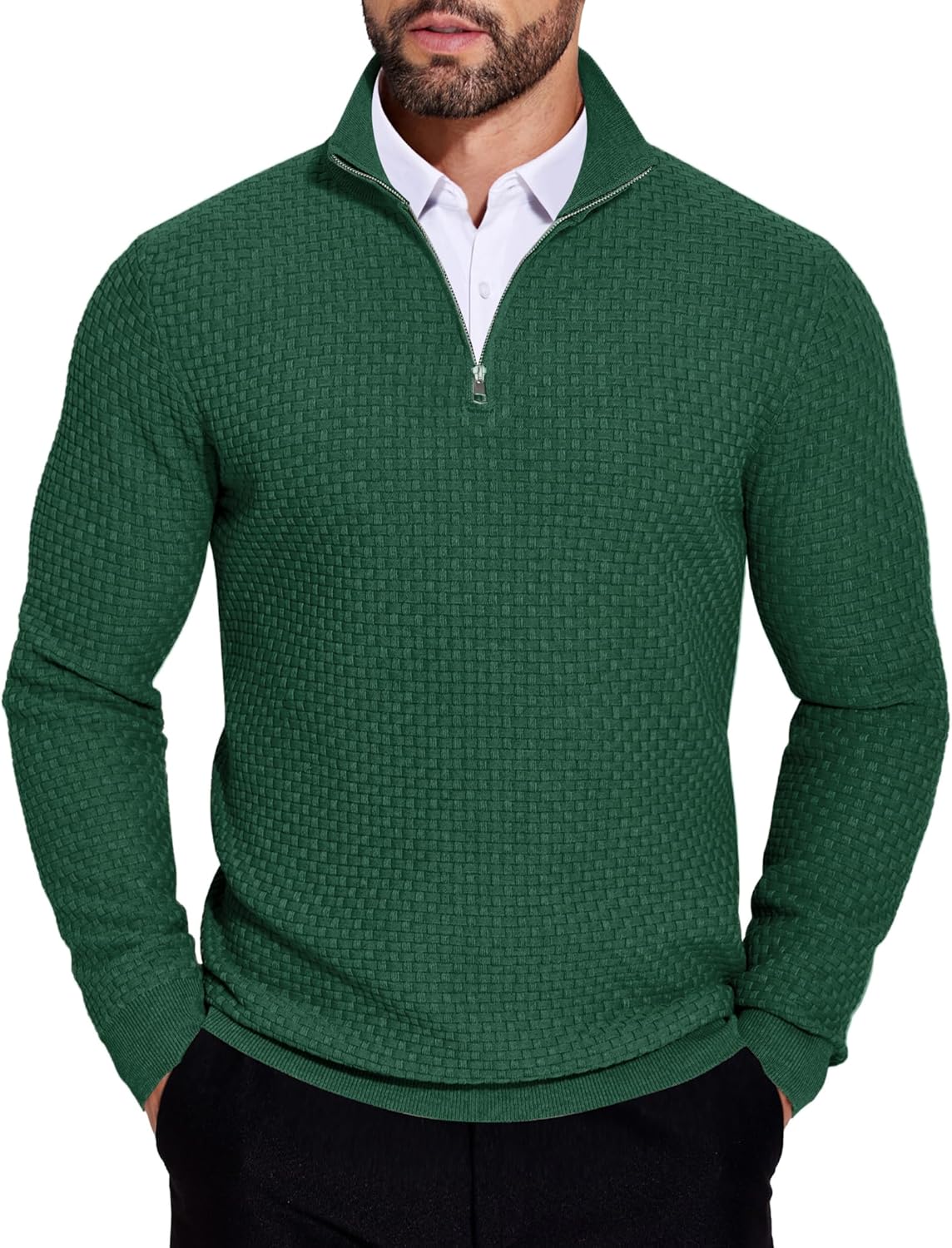 COOFANDY Men's Quarter Zip Sweaters for Stylish Winter Wear