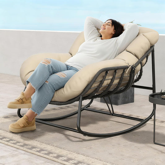Oversized Egg Rocking Chair for Indoor Outdoor Comfort
