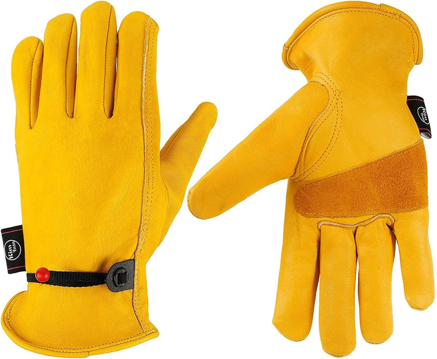 Adjustable Leather Work Gloves for All Tasks XXL