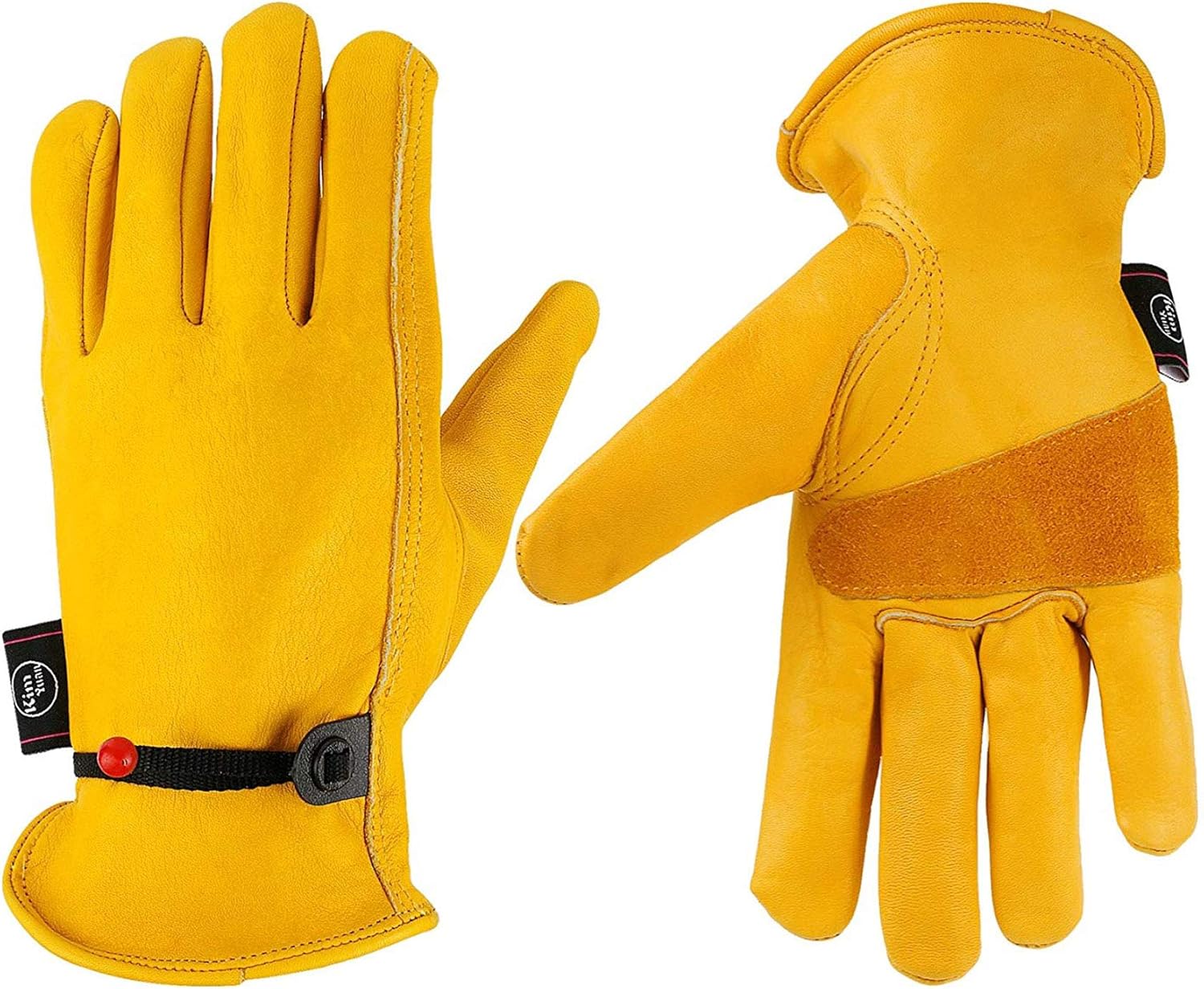 Adjustable Leather Work Gloves for All Tasks XXL
