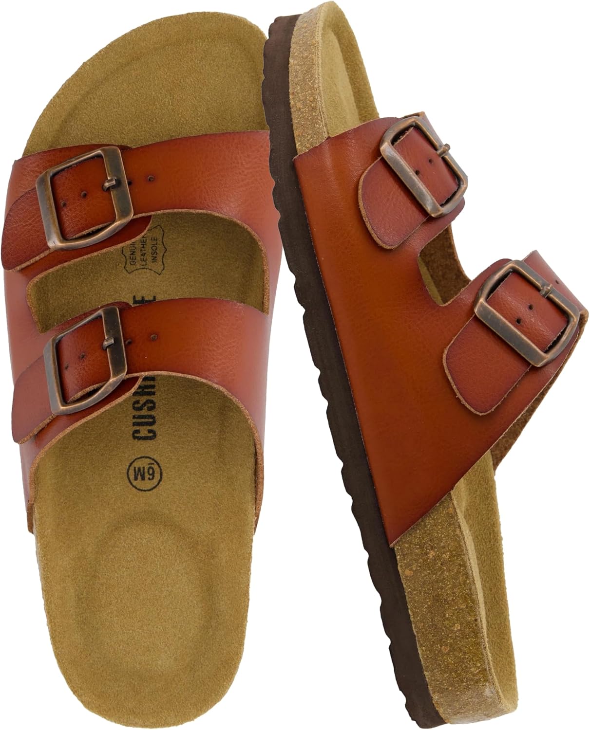 CUSHIONAIRE Lane Cork Footbed Sandals for Women Comfort