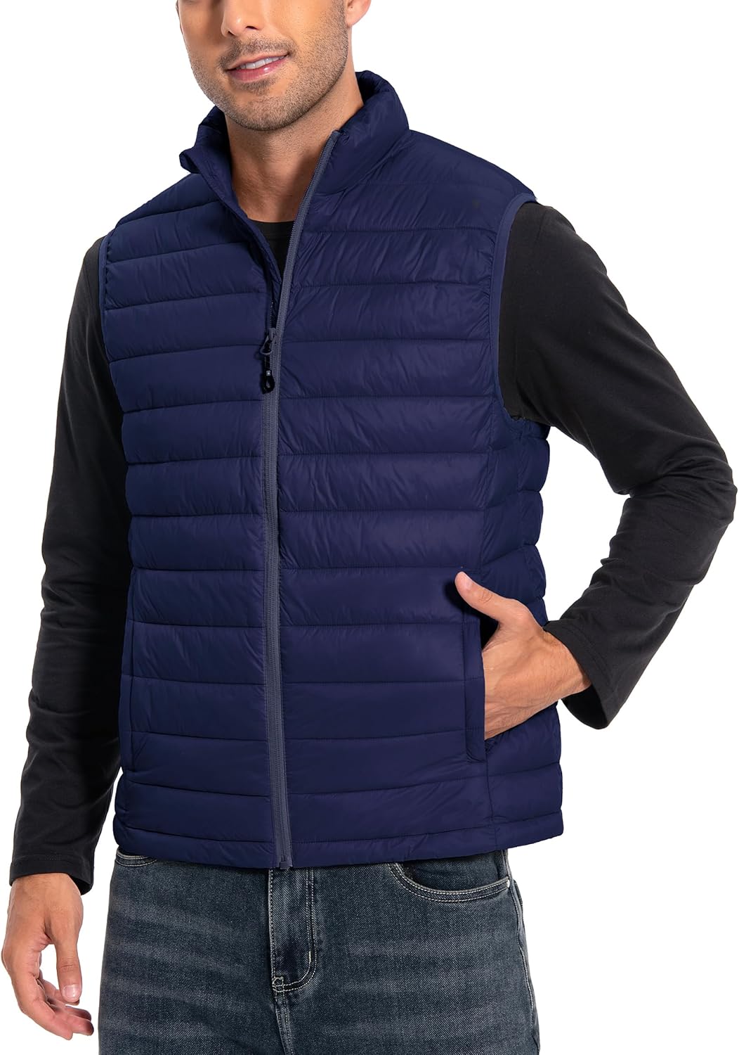 Men's Lightweight Puffer Vest - Packable & Water-Repellent Warmth