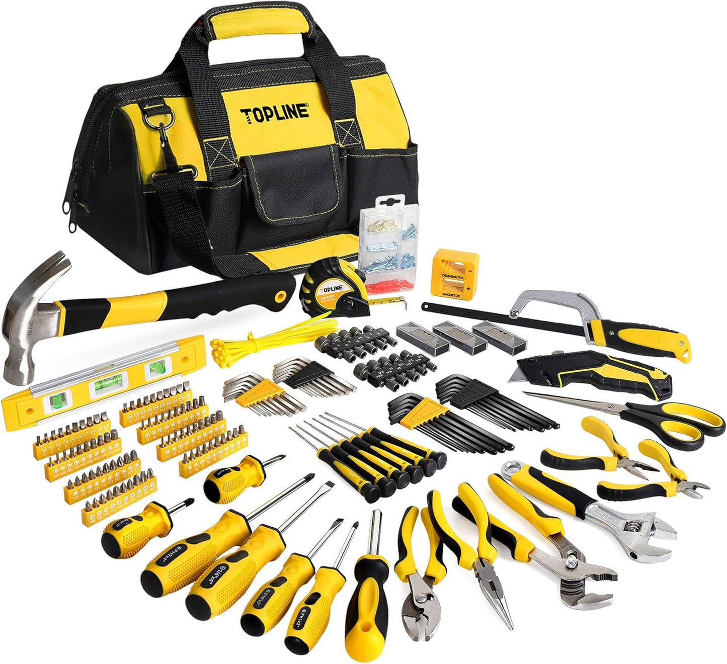 TOPLINE 390-Piece Hand Tool Kit for Home Maintenance and Repair