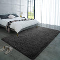 Ultra Soft Indoor Modern Area Rug 5.3x7.5 ft - Fluffy Dark Grey