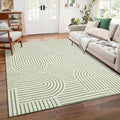 Washable 8x10 Area Rug for Living Room with Unique Rainbow Design