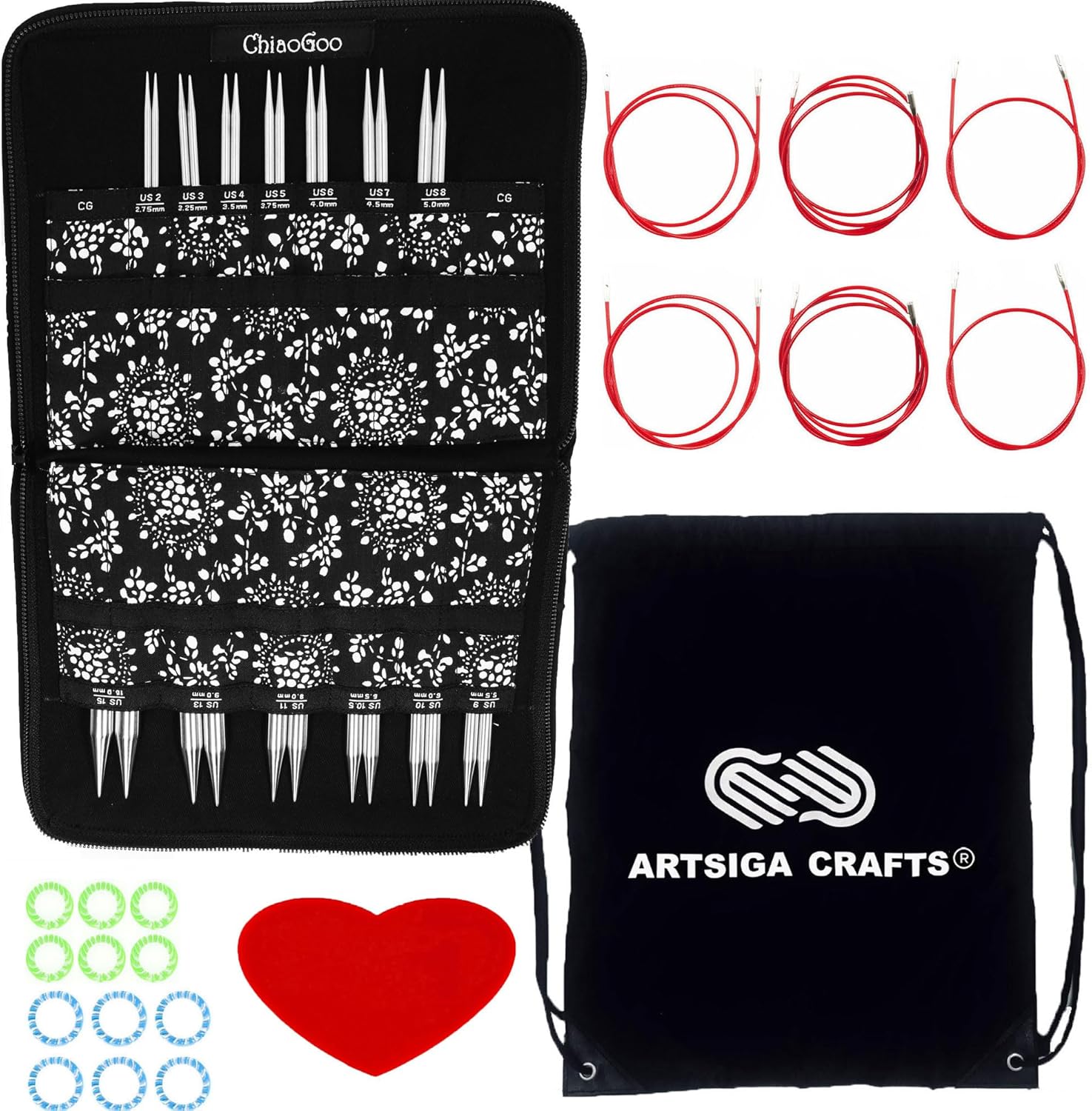 ChiaoGoo Twist Red Lace 4-Inch Interchangeable Knitting Needles