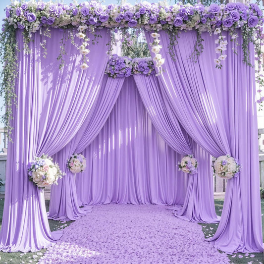 20ft x 15ft Lavender Backdrop Curtains by Tao-Ge for Events