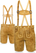 Lederhosen for Men - Classic German Cowhide Leather Shorts