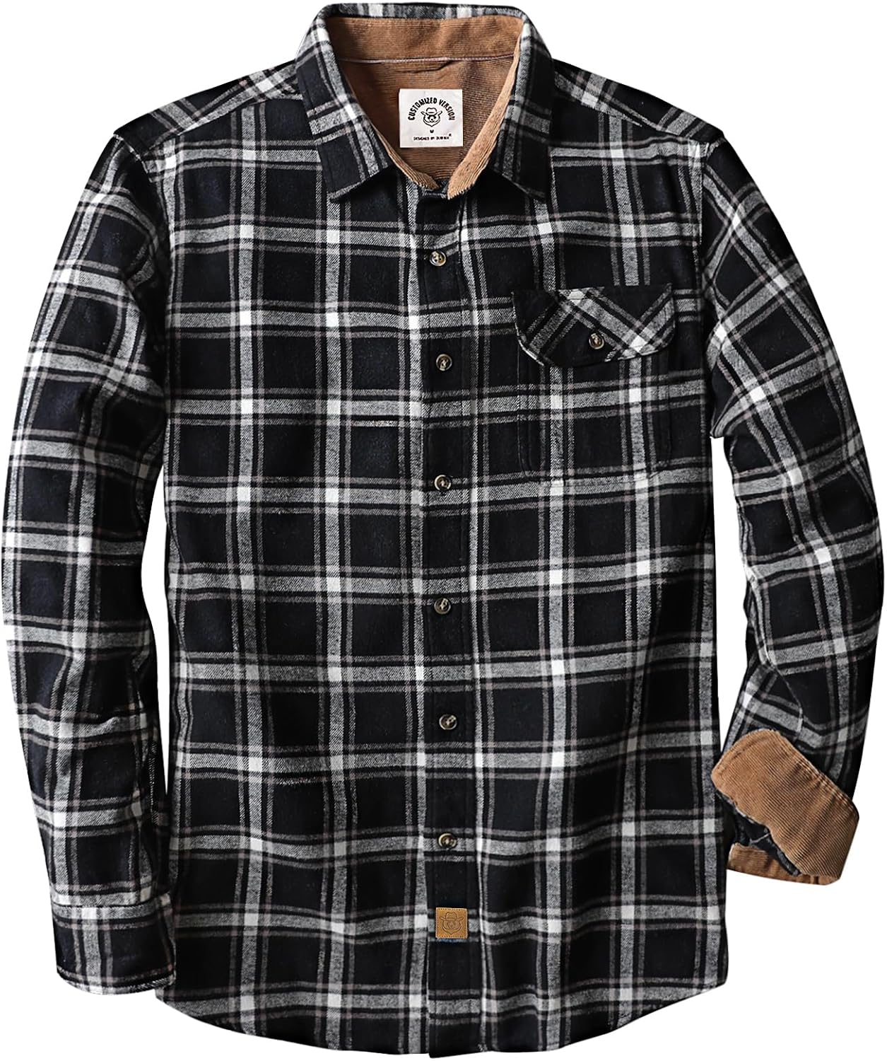 Dubinik Mens Flannel Shirts Long Sleeve Casual Button Down Style