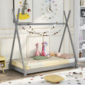 Merax Kids Teepee Wood Twin Bed, No Box Spring Needed