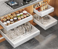 4Pack Expandable Pull Out Cabinet Organizer 21in Deep - Smooth Slide