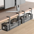 Under Desk Cable Management Box 2 Pack - No Drill Wire Organizer