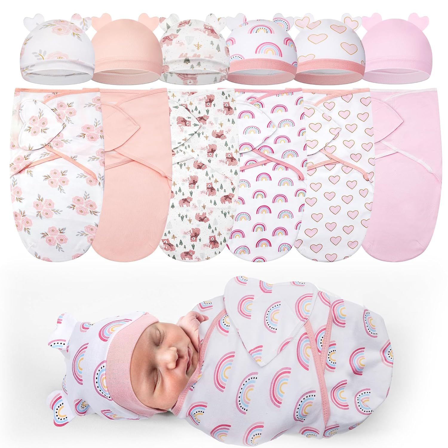 Ramede 6 Pack Preemie Swaddle Blanket Set for Newborns