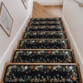 Non-Slip Floral Stair Treads for Wooden Steps - 15PCS Set