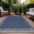 Bordered Outdoor Rug 6x9 Washable Patio Rug - Durable Waterproof