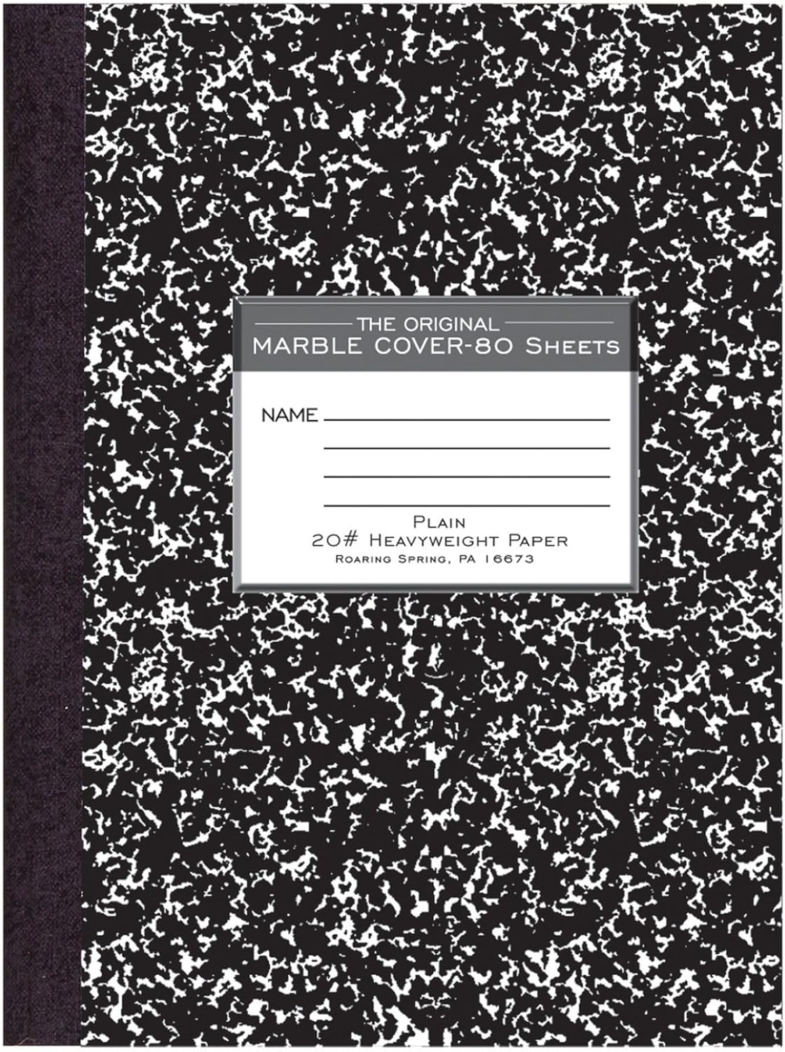 Roaring Spring Marble Composition Notebook with Hard Cover - Blank Pages for Creativity!