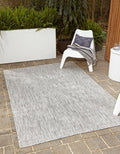 Outdoor Solid Area Rug 7 ft 10 in x 10 ft Light Gray/Ivory - Durable