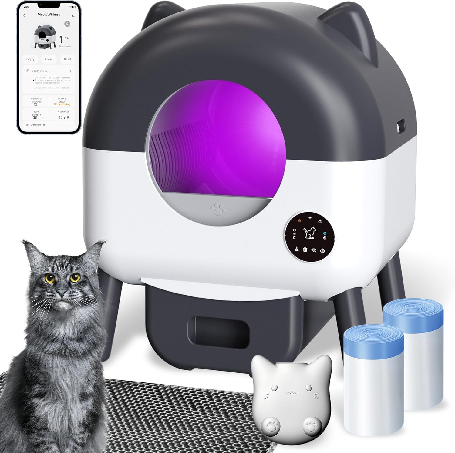 Automatic Self Cleaning Litter Box for Cats - Extra Large Design