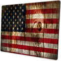 Custom Square Gaming Mouse Pad - Wood Grain American Flag Design