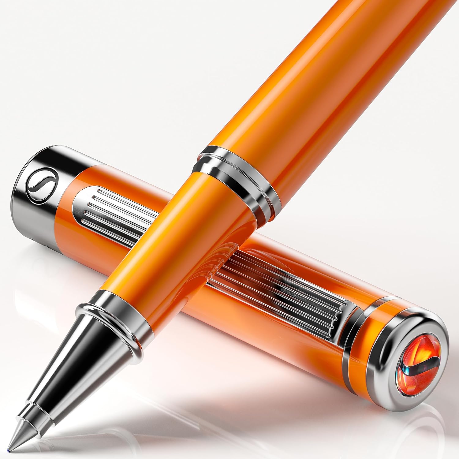 Scriveiner Orange Rollerball Pen - Luxury Writing Experience