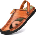 Shaire Men's Closed Toe Leather Sandals for Outdoors - Breathable