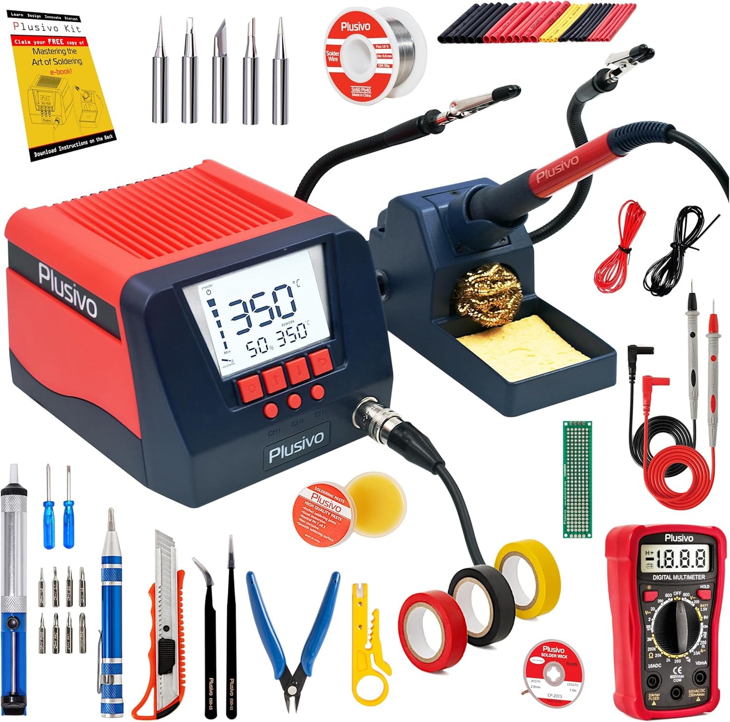 Soldering Iron Station Kit with Digital Display and Accessories